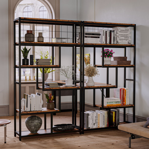 17 Stories 70'' H x 39.4'' W Iron Geometric Bookcase & Reviews Wayfair
